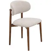Clover Dining Chair in Walnut Finish & Neutral Fabric (Set of 2)
